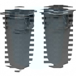 Square Brute Container, 28 gal, Polyethylene, Gray